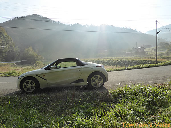 S660篠山の来栖にて朝日の中