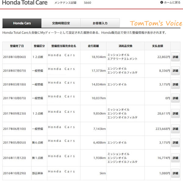 S660のホンダトータルケアのアプリを設定してみた なるほど 良く出来てると思う Tomtom S Voice2 エンスーのための車情報